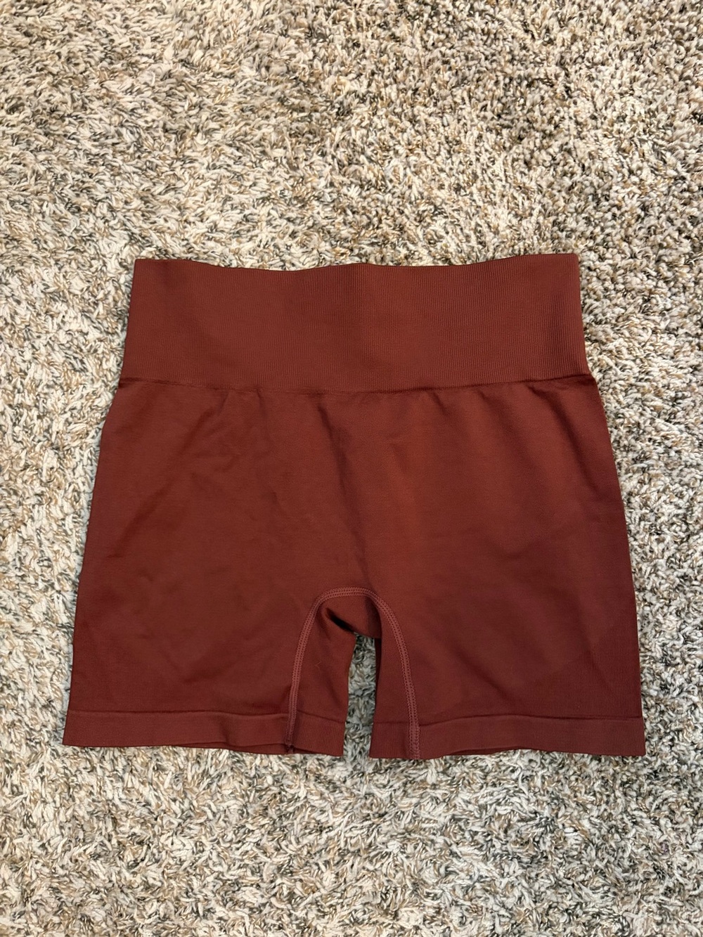 High-Waisted Women's Bike Shorts in Rust
